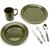 KFS Plate Bowl and cup set Olive Green Army Style Plate, Soup Bowl and Cutlery Set