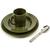 KFS Plate Bowl and cup set Olive Green Army Style Plate, Soup Bowl and Cutlery Set