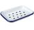 White Enamel soap dish vintage style white with blue trim (806) - thumbnail image 2