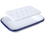 Previous product: White Enamel soap dish vintage style white with blue trim (806)